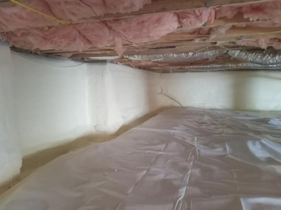 Crawl space encapsulation with closed-cell spray foam for Attic Insulation in Winchester